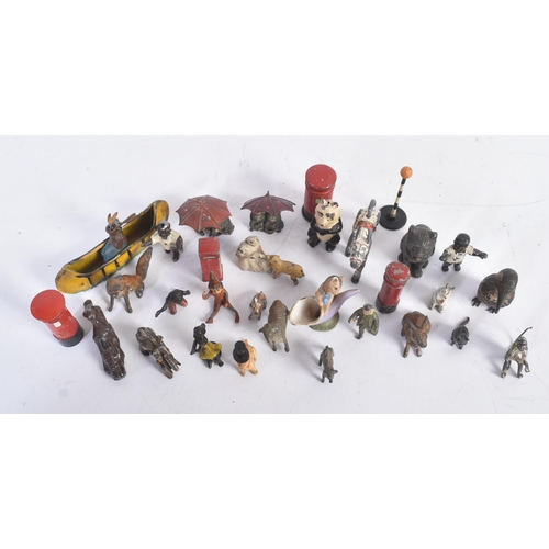 457 - A collection of assorted vintage lead and hollowcast hand painted figures to include; Muffin The Mul... 