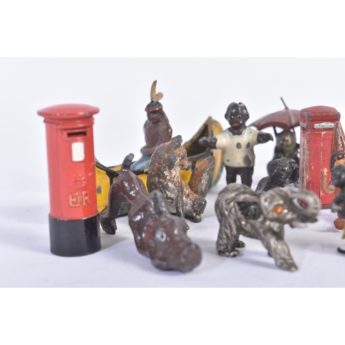 457 - A collection of assorted vintage lead and hollowcast hand painted figures to include; Muffin The Mul... 