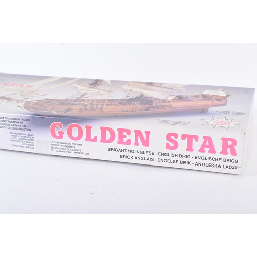 52 - Wooden Model Kit - an Italian ' Mantua Models ' 1/50 scale Golden Star brig boat. The kit appearing ... 