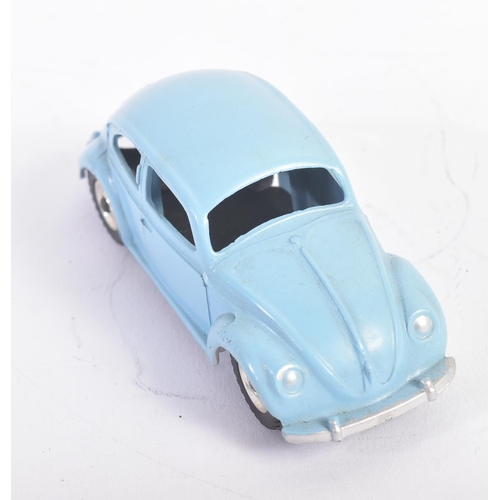 56 - An original vintage Dinky Toys diecast model No. 181 Volkswagen Beetle car. Light blue exterior with... 