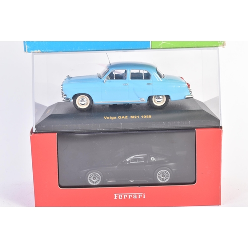 64 - A collection of x3 assorted 1/43 scale boxed diecast model cars comprising IXO Models CLC032 Volga G... 