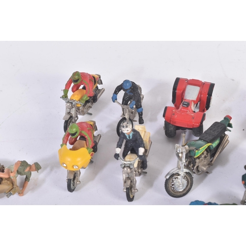 73 - A collection of assorted vintage Britains diecast motorbikes / motorcycles with plastic rider figure... 