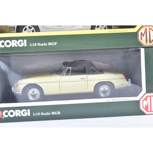 74 - Two original Corgi 1/18 scale diecast model cars comprising; 45201 MGB Roadster in Primrose and  467... 