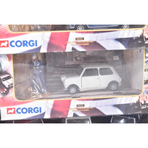 77 - A collection of x3 Corgi ' The Italian Job ' diecast models comprising; 04441 Mini and Driver Figure... 