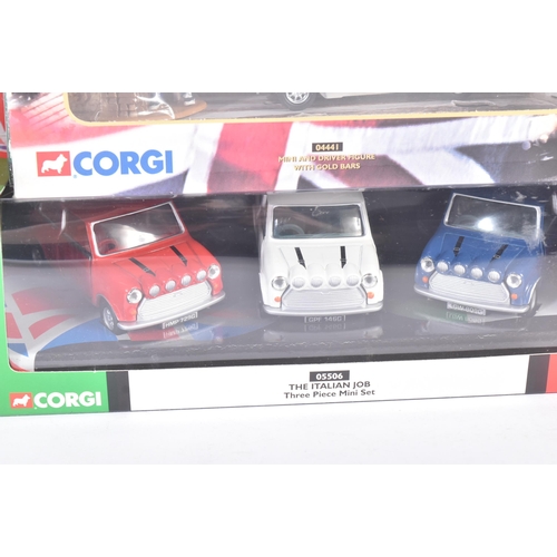 77 - A collection of x3 Corgi ' The Italian Job ' diecast models comprising; 04441 Mini and Driver Figure... 