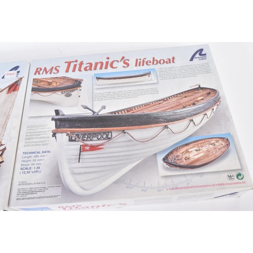 82 - Wooden Model Kits - x2 Spanish ' Artesania Latina ' wooden model boat kits comprising 1/35 scale RMS... 