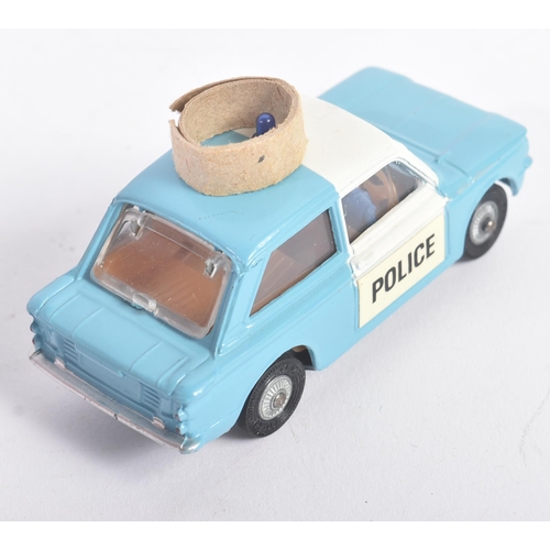 9 - Two vintage Corgi Toys diecast model Police cars. Both No. 506 Police ' Panda ' IMP with lumius door... 