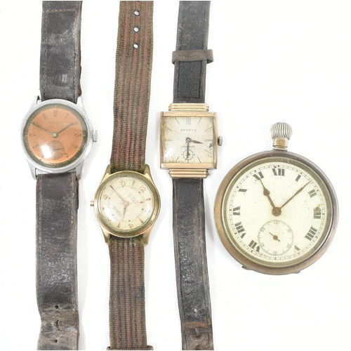 An assorted collection of wrist watches & pocket watch. The lot to