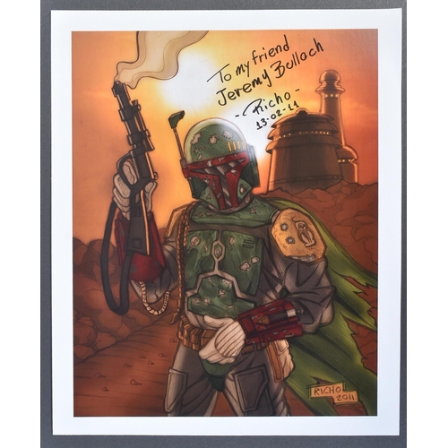 259 - Estate of Jeremy Bulloch - Star Wars - Richo (artist) - 2011 - colour artwork print of Boba Fett. Pe... 