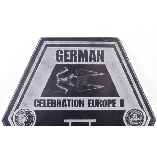 281 - Estate of Jeremy Bulloch - Star Wars - an acrylic Celebration Europe II plaque from the German Garri... 