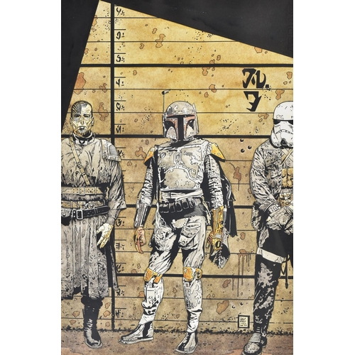 283 - Estate of Jeremy Bulloch - Star Wars - Tim Bradstreet (Official SW Artist) - a large format watercol... 