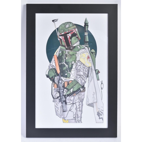 298 - Estate of Jeremy Bulloch - Star Wars - Artwork -  a lithograph artwork print depicting Boba Fett in ... 