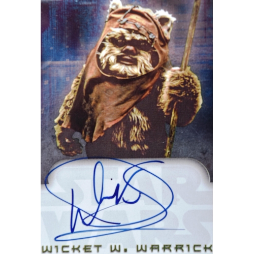 51 - Estate of Jeremy Bulloch - Star Wars - Topps - Warwick Davis (Wicket The Ewok) - official autographe... 