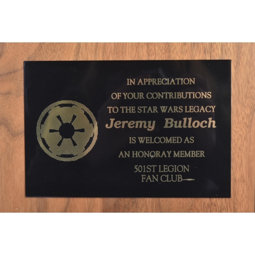 56 - Estate of Jeremy Bulloch - Star Wars 501st Legion - a presentation plaque 'In Appreciation Of Your C... 