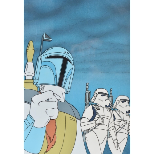 9 - Estate of Jeremy Bulloch - Star Wars Holiday Special (1978) - a framed reproduction animation cel fr... 