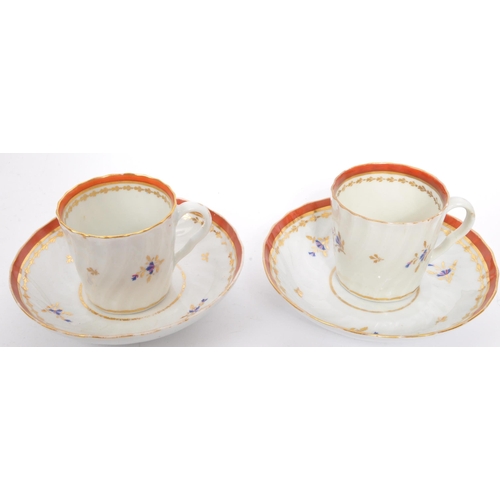 12 - A collection of 18th & 19th century Chamberlain Worcester ceramic china tea cups and saucers. Most w... 