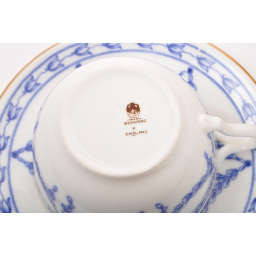 144 - A 19th century Victorian circa. 1980's Wedgwood bone china tea service comprising of teacups, saucer... 