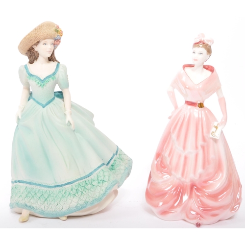 151 - A collection of four vintage 20th centuryÂ Coalport and Lladro Nao ceramic figurines to include vari... 