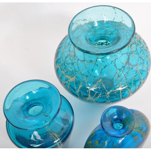 172 - Michael Harris for Mdina - A collection of three retro vintage mid 20th century studio art glass one... 