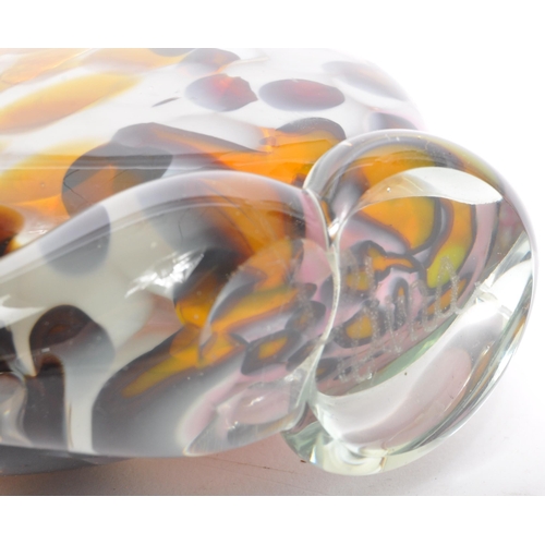 174 - Michael Harris for Mdina - Retro vintage mid 20th century studio art glass. With a flat side ovoid s... 