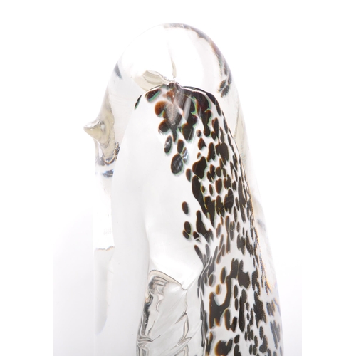 178 - A retro vintage mid 20th century Murano style studio art glass. In the form of a Leopard / big wild ... 