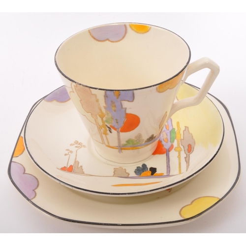 195 - An Art Deco early 20th century circa 1930s Tams Ware bone china coffee service in the 'Woodland' pat... 