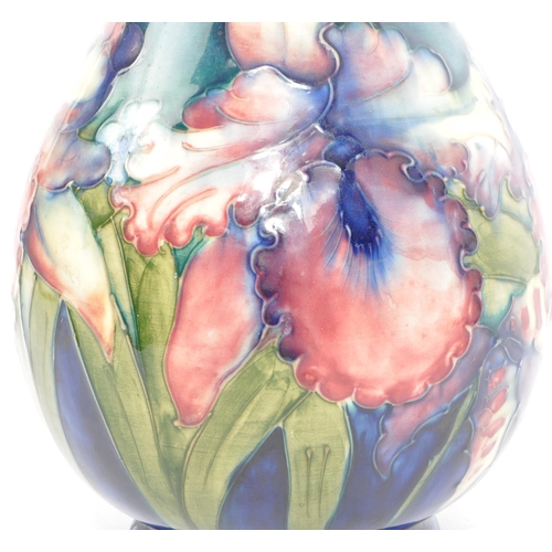 2 - Moorcroft Pottery - Vintage 20th century ceramic vase. In the orchid design. With floral pattern des... 