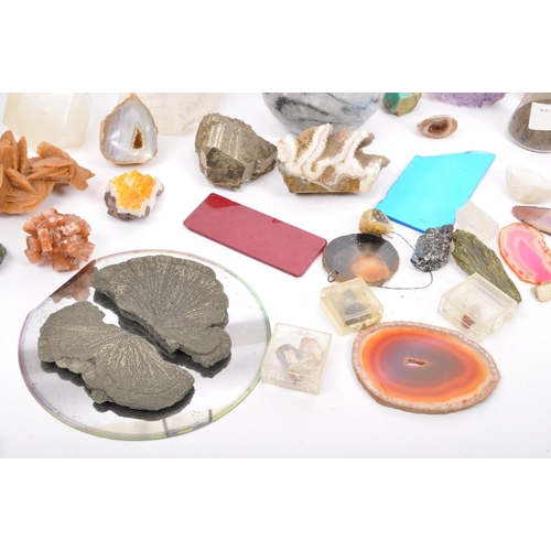 204 - Large collection of various minerals and fossils to include, quartz, amethyst, pyrites, agate geodes... 