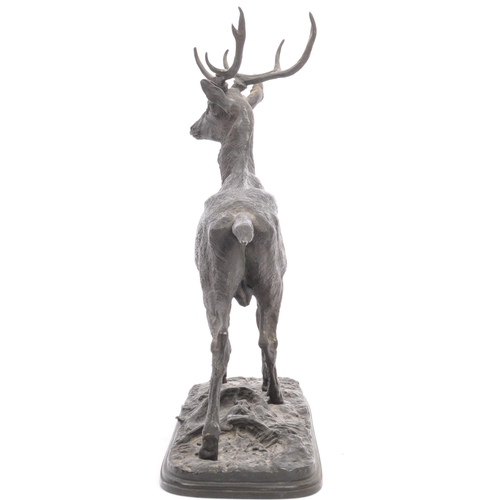 205 - After Pierre - Jules MÃªne (1810â1879) - Vintage 20th century spelter sculpture figurine of stag /... 