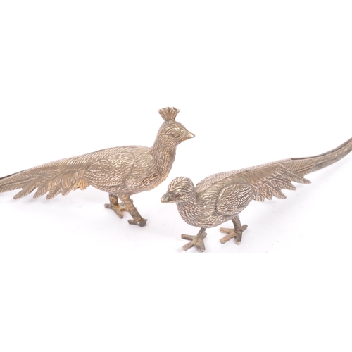 210 - A collection of vintage 20th century white metal bird poultry table ornaments. Comprising of various... 