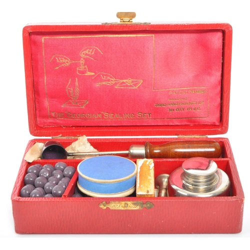 212 - 'The Georgian Sealing Set' - A 20th century wax sealing kit complete with Scottish Thistle seal, Gri... 