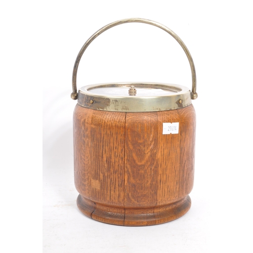 219 - Victorian 19th century biscuit barrel. With swing silver plate carry handle, Daniel & Arter silver p... 