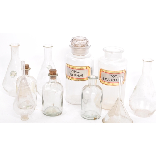 224 - A large collection of assorted vintage 20th Century Doctors Medical / Scientific bottles / jars / co... 