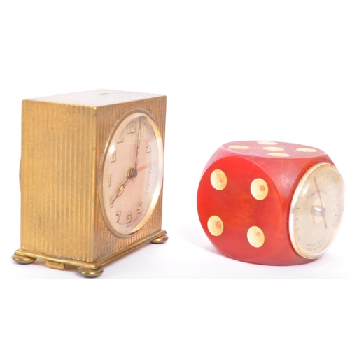 226 - A vintage mid 20th century French Rolux Bakelite thermometer in the form of a dice. Accompanied by a... 