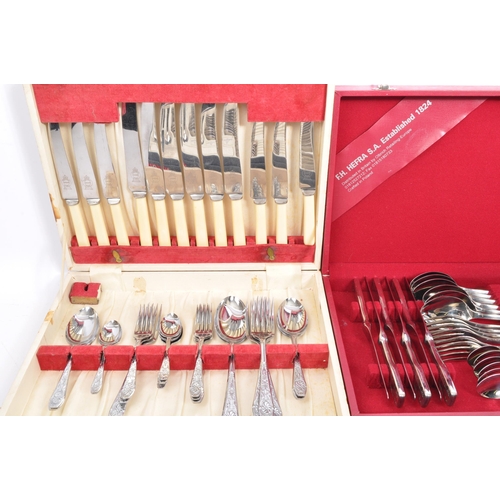 239 - A collection of vintage 20th century stainless steel canteen of cutlery. Comprising of; J. Billam Lt... 