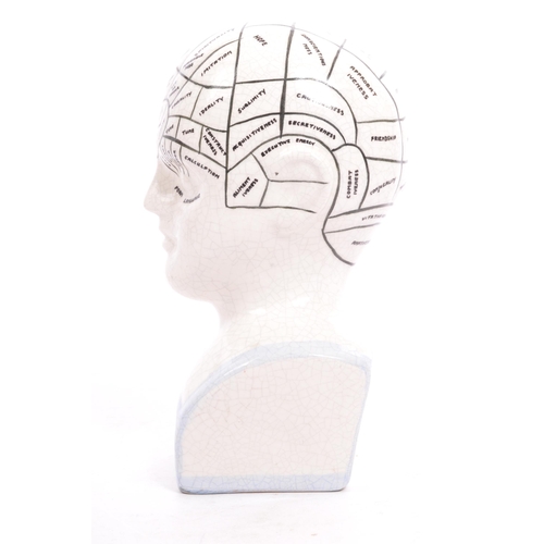 244 - A Victorian manner painted phrenology head in the manner of Fowler. Typical form with painted detail... 