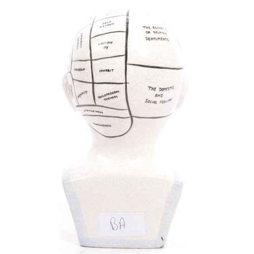 244 - A Victorian manner painted phrenology head in the manner of Fowler. Typical form with painted detail... 