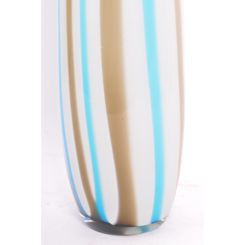 248 - A tall glass Murano Style tri-coloured decorative vase, with ovoid body with swollen base and rounde... 