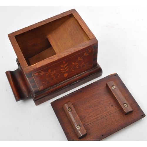 249 - A mid-century / vintage copper Inlaid marquetry, oak cigarette box with dovetail joints. Measures 17... 