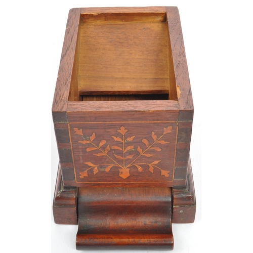 249 - A mid-century / vintage copper Inlaid marquetry, oak cigarette box with dovetail joints. Measures 17... 