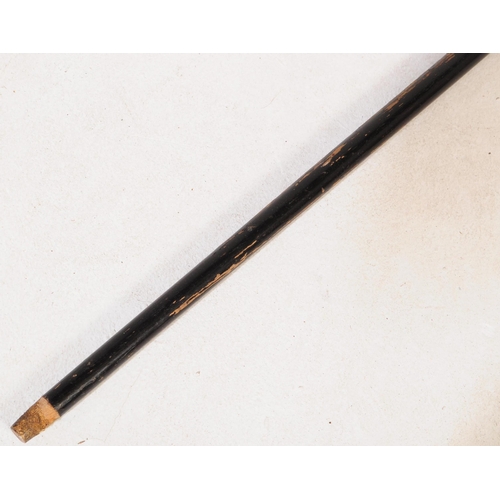 258 - An early 20th century circa. 1920's hallmarked silver and ebonised walking / swagger stick cane. The... 