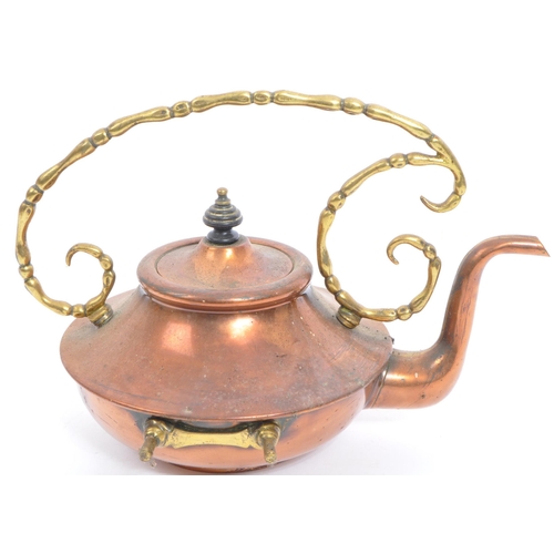 286 - A collection of 19th Victorian and 20th century copper wares. To include a copper and brass twin han... 