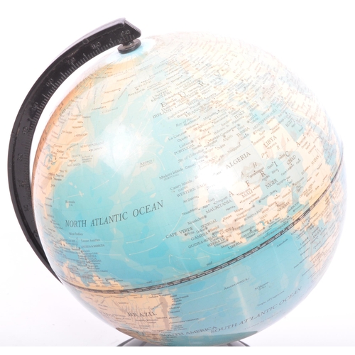 306 - Two vintage 20th century desk top globes to include one example with wooden base and frame and anoth... 