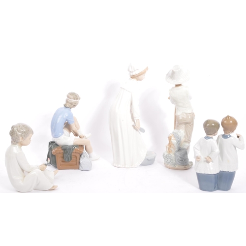 31 - Nao for Llladro - A collection of five vintage 20th century Spanish porcelain figurines to include C... 