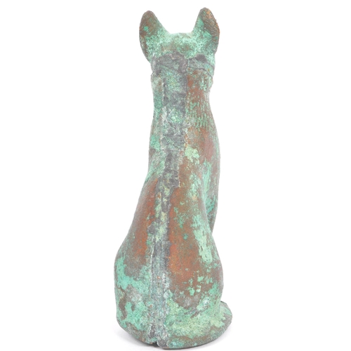 313 - Archeology & Egyptology Interest - A bronze figure of an Egyptian cat. Lost wax casting - split to m... 