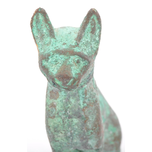 313 - Archeology & Egyptology Interest - A bronze figure of an Egyptian cat. Lost wax casting - split to m... 