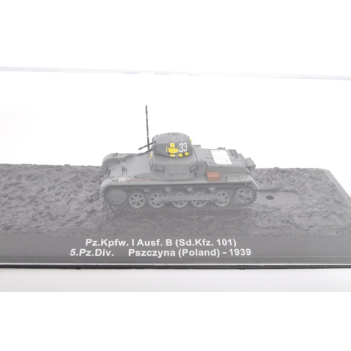 329 - A collection of x9 assorted diecast model cars and tanks of Military interest comprising x4 Matchbox... 