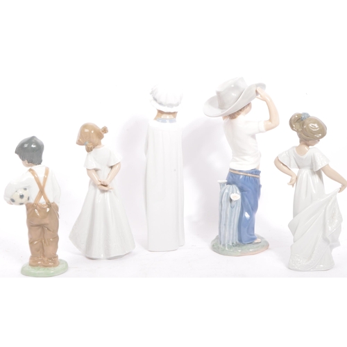 33 - Nao for Lladro - A collection of six vintage 20th century Spanish porcelain to include How Pretty!, ... 