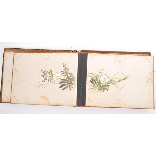 339 - A 19th century Chinese Oriental Shibayama style inlaid postcard album. The album having a mother of ... 