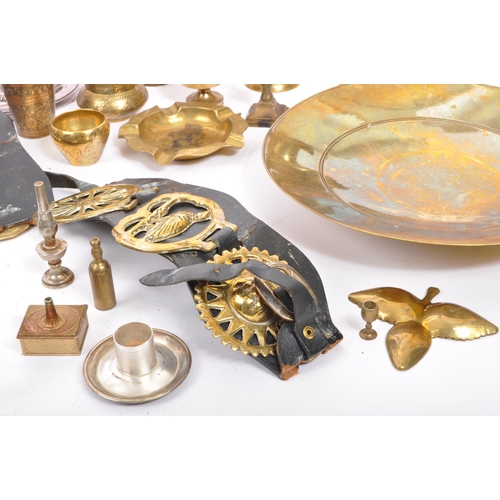 343 - A large collection of vintage 20th century brass & silver plated items. The lot to include a intrica... 